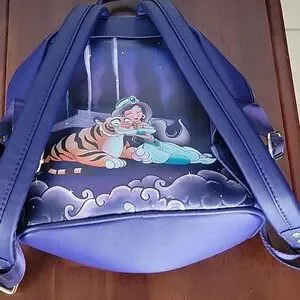 Blue and Gold Backpack with Lamp Design DIAMOND LOVE BACKPACK Blue Gold Color Scheme Roomy Durable  main image 3